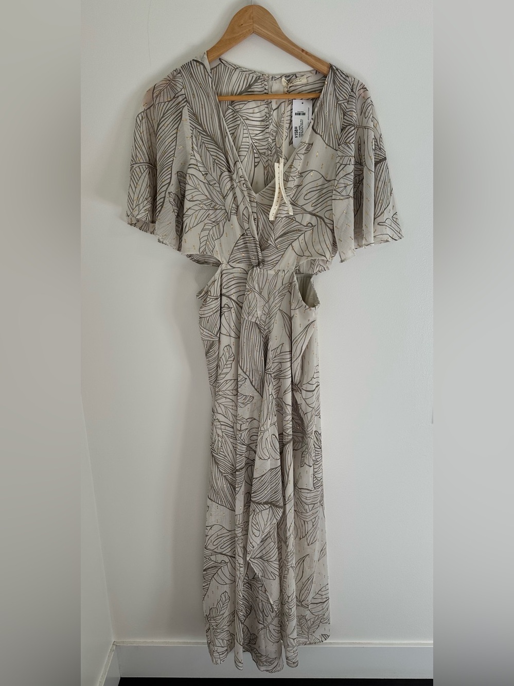 NWT LOVESTITCH Goldie Tropical Cutout Maxi Dress Size M